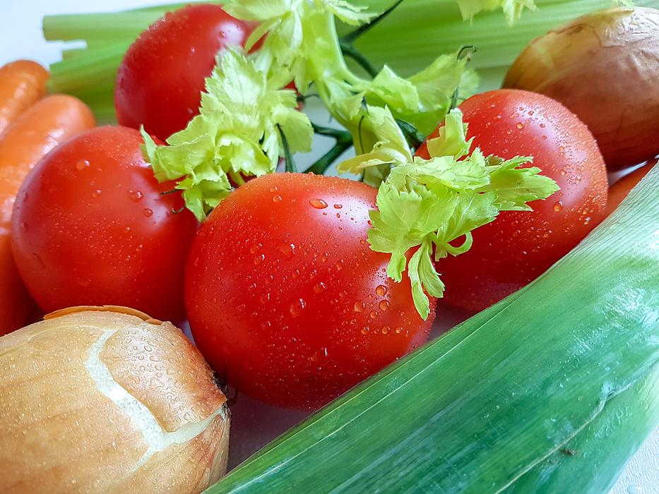 Wet healthy vegetables
