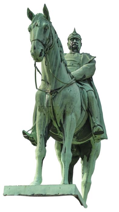 man on horseback green background