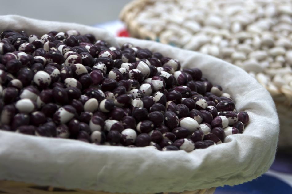 ripe beans in a bag