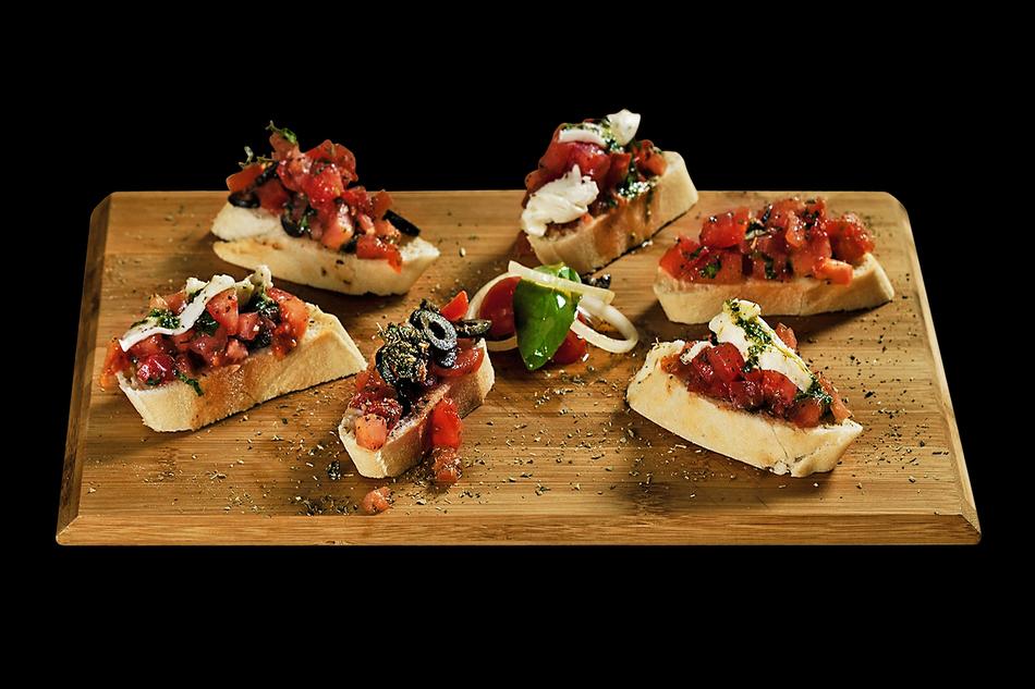 snack with bread and vegetables
