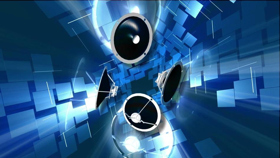 speakers on the blue background
