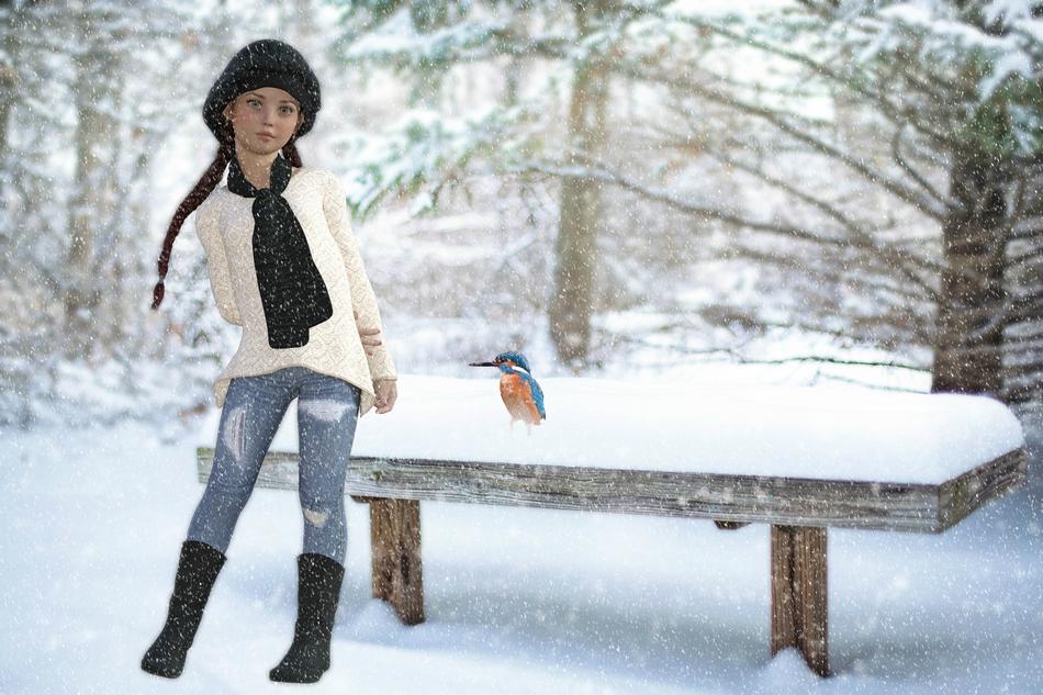 Snow Winter Girl