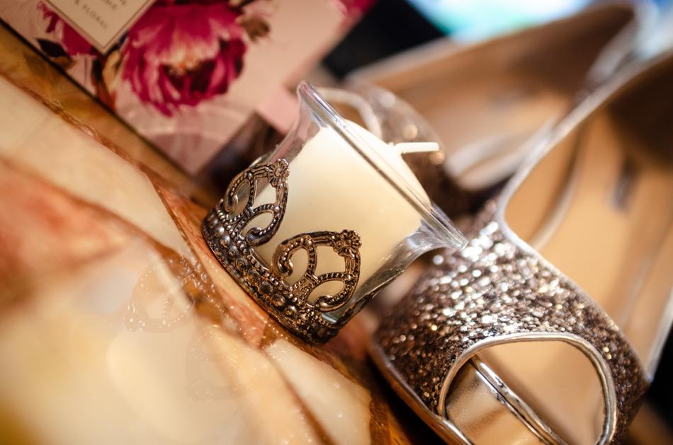 Wedding candles on the table